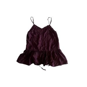 Women 36 Mes Desmoiselles Elvira 100% Silk Plum Purple Tank Top Camisole Blouse